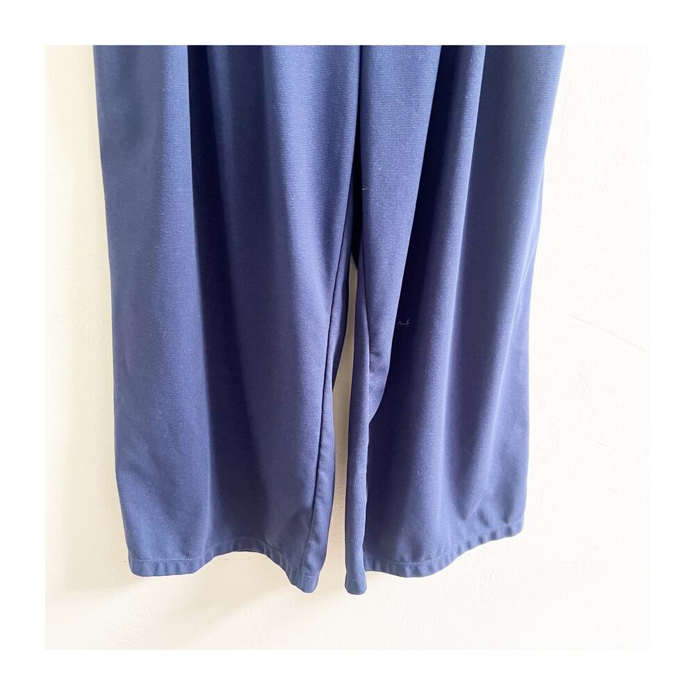 Halara Wide Leg Pants Womens XL Petite Navy Blue Pleated Office Wear Minimalist - Picture 6 of 10